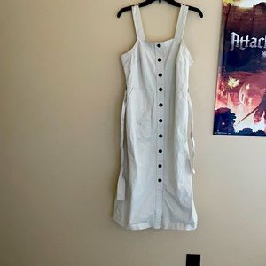 White overall dress